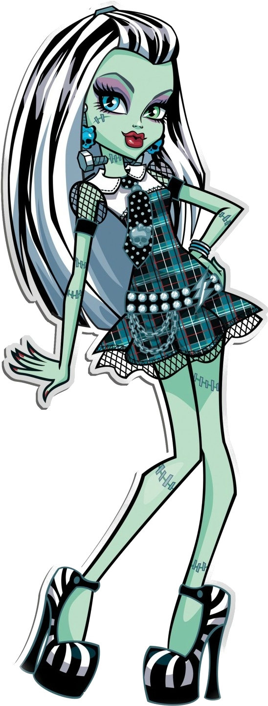 Monster High Personagens Png - Monster High Characters Frankie Stein (762x1490), Png Download