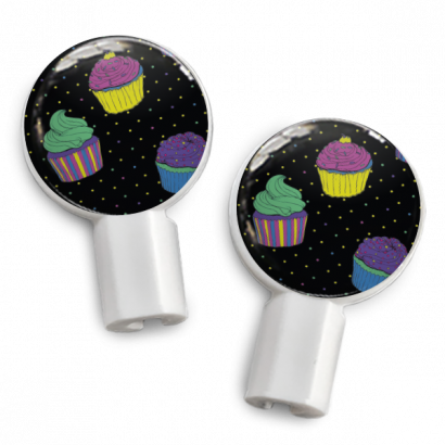 Earbuds Cherry Cherries/polka Dot Cupcakes - Deka Sounds (410x410), Png Download