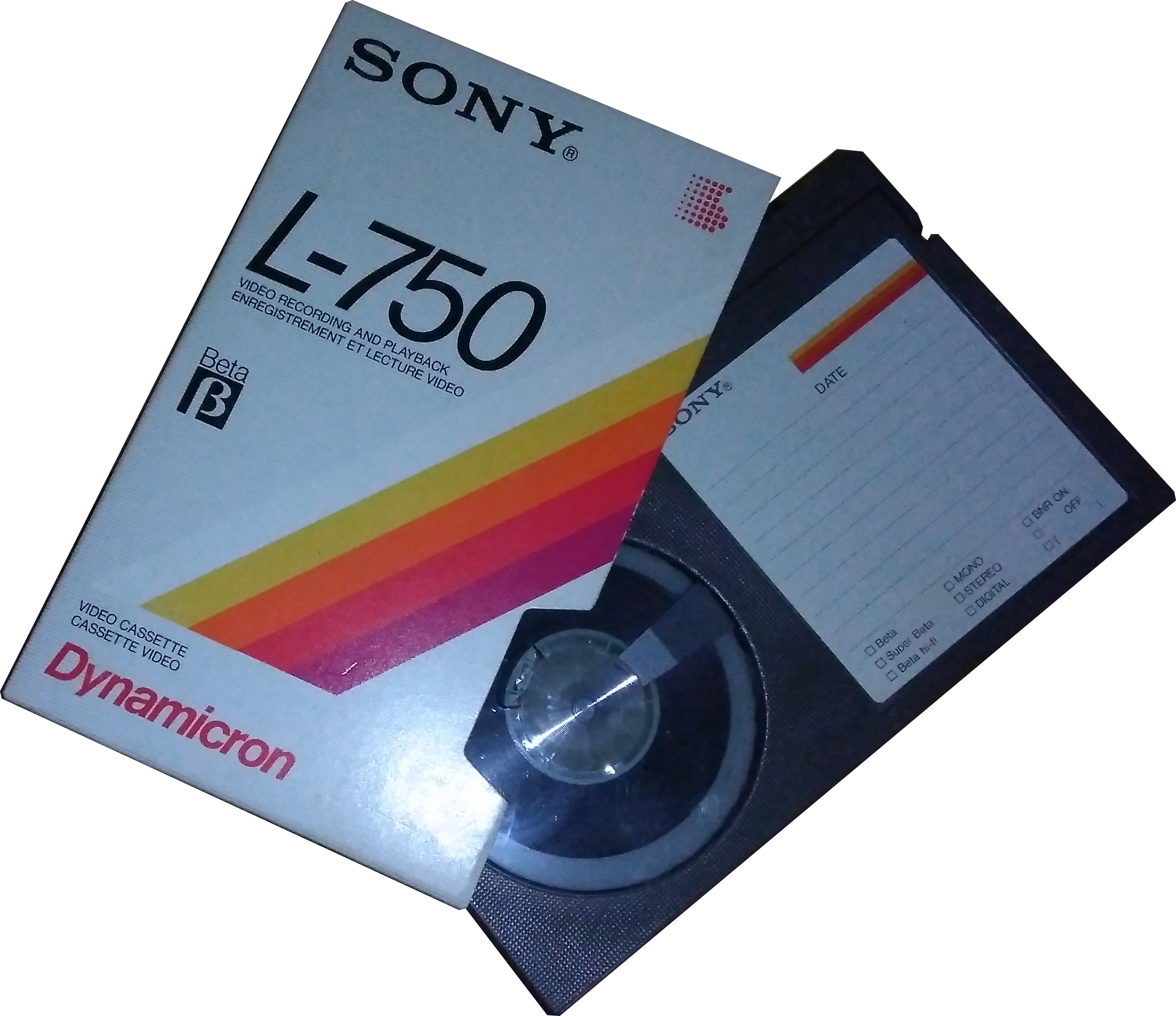 Sony Betamax Cassette L-750 Sd 195min Recordingtime - Betamax (2622x2266), Png Download