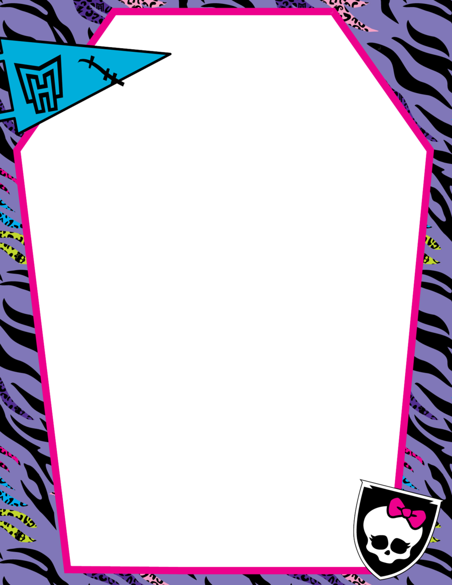 Download Monster High Class Schedule Clipart Monster - Monster High Page Borders (900x1165), Png Download
