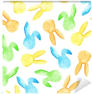 Watercolor Bunny Seamless Pattern - Watercolor Painting (400x400), Png Download