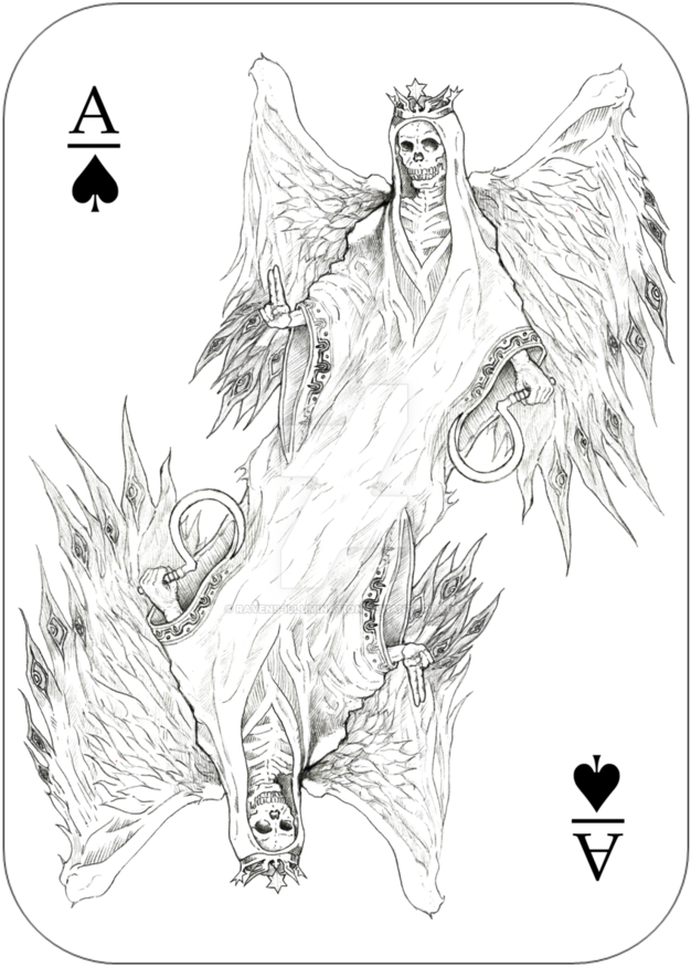 Banner Black And White Download Death Tarot Ace Of - Sketch (756x1056), Png Download