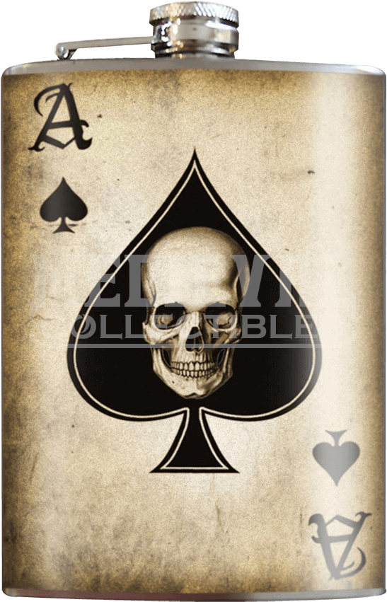 Trixie & Milo Ace Of Spades Stainless Steel Flask (850x850), Png Download