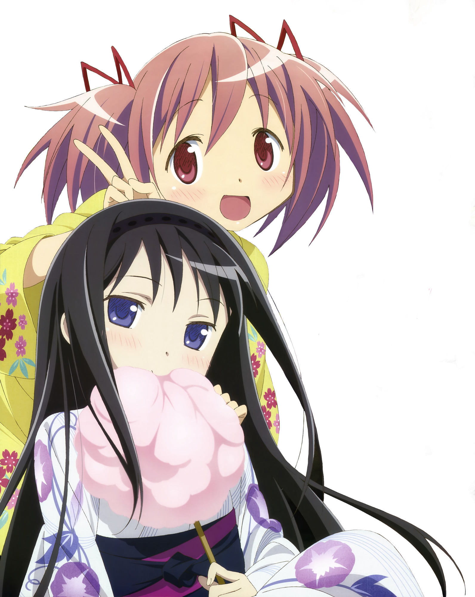 Puella Magi Madoka Magica Madoka And Homura Pose (1592x2000), Png Download