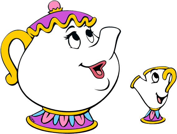 Drawn Disney Mrs Potts - Mrs Potts And Chip Clipart (600x446), Png Download
