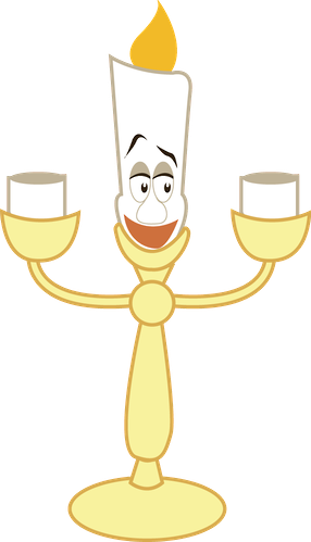 A Bela E A Fera - Candle On Beauty And Beast (286x499), Png Download