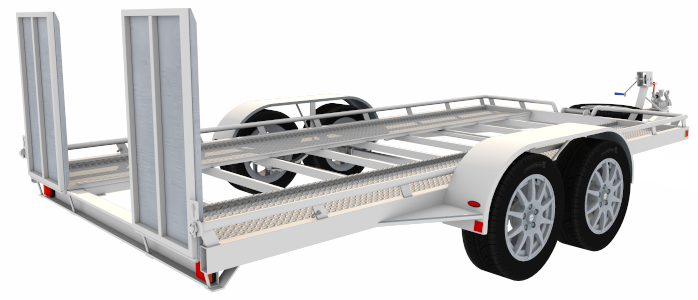 Car Transporter Rear Profil - Car Transporter Trailer Plans (698x300), Png Download