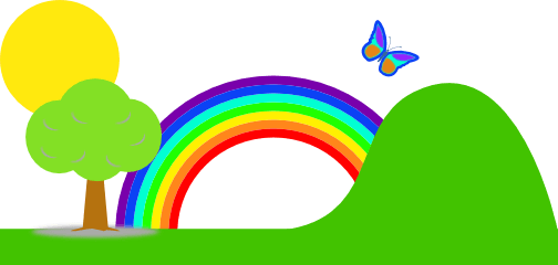 Rainbow Background Clipart Kid - Clip Art (504x240), Png Download