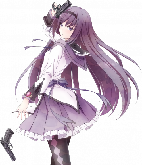 Homura Render By Shienoo-d4qxwfe - Puella Magi Madoka Magica Kaname Madoka Cosplay Costume (500x581), Png Download