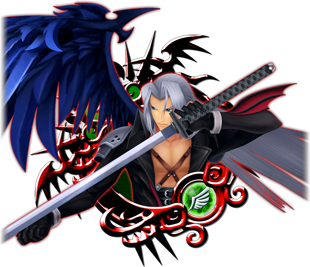 Sephiroth - Kingdom Hearts Χ (638x549), Png Download