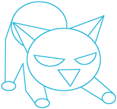 Cartoon Cat Easy To Draw Angry (500x500), Png Download