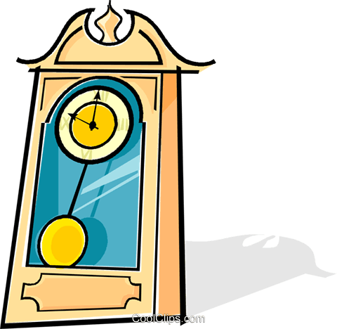 Grandfather Clock Royalty Free Vector Clip Art Illustration - Standuhr Clipart (480x468), Png Download
