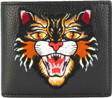 Angry Cat Billfold Wallet - Gucci Lion Wallet Black (500x500), Png Download