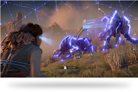 Aloy Using Her Witcher Sense Er I Mean, Her Focus - Horizon Zero Dawn Playstation 4 Video Game (440x309), Png Download