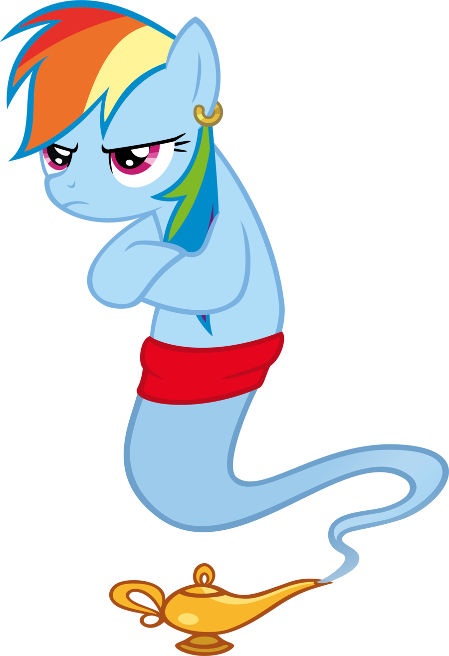Rainbow Dash Princess Luna Applejack Pony Derpy Hooves - Mlp Genie Rainbow Dash (900x1315), Png Download