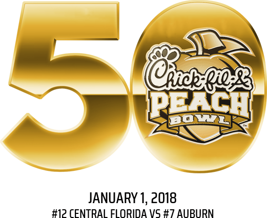 Chick Fil A Peach Bowl 50 Logo - Chick Fil A 50 Years (521x425), Png Download