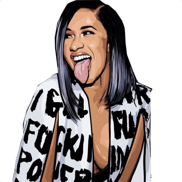 Share This Image - Cardi B Cartoon Png (600x600), Png Download
