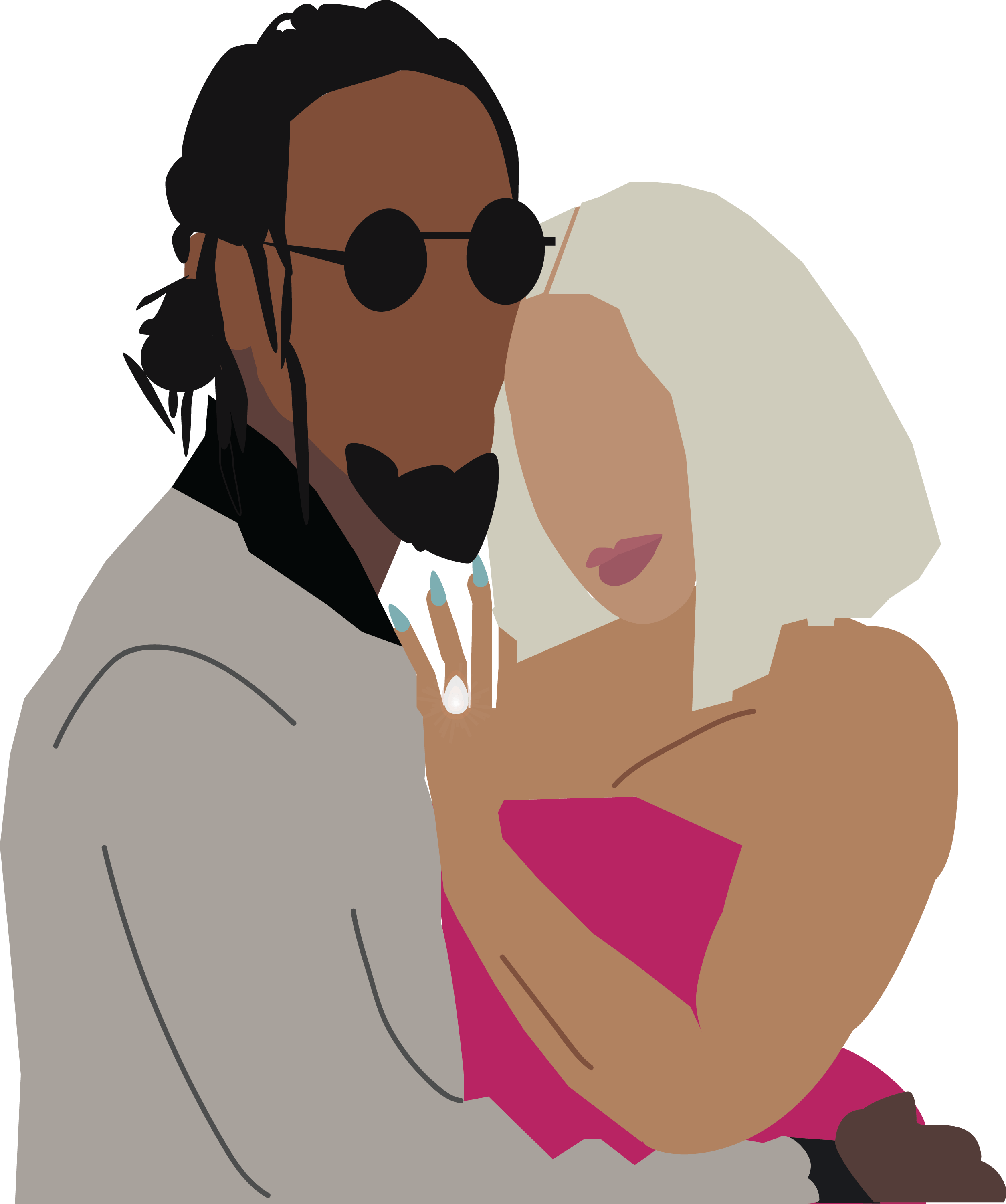Hip-hop's Favorite Couple - Cardi B And Offset Art (856x1024), Png Download