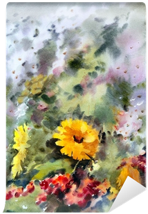 Watercolor Painting Of The Beautiful Flowers - Watercolor Painting (400x400), Png Download