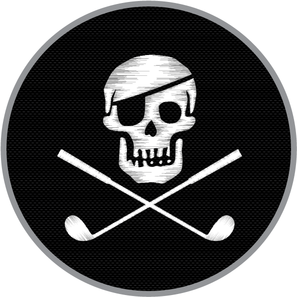Jolly Golferrr's Signature Piqué Knit Hemp Golf Shirt - Jolly Roger With Golf Clubs (800x800), Png Download