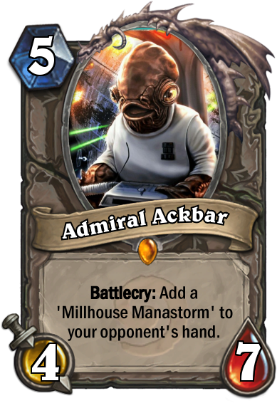 Admiral Ackbar / 5 Mana Neutral Legendary Minion - Hearthstone C Thun Png (400x573), Png Download