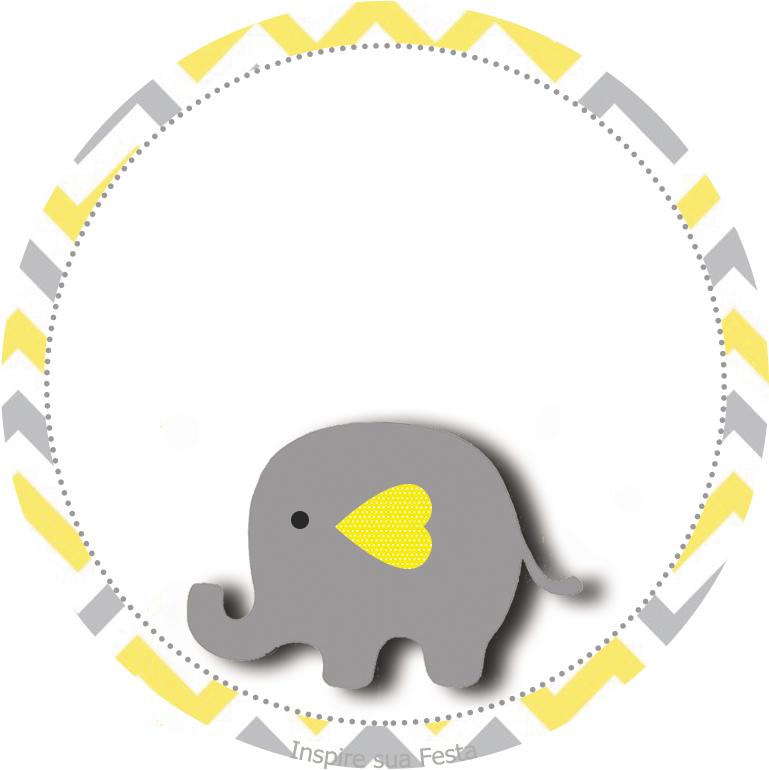 Jpg Transparent Library Baby Shower Elephant Clipart - Elefantinho Amarelo E Cinza Png (827x827), Png Download