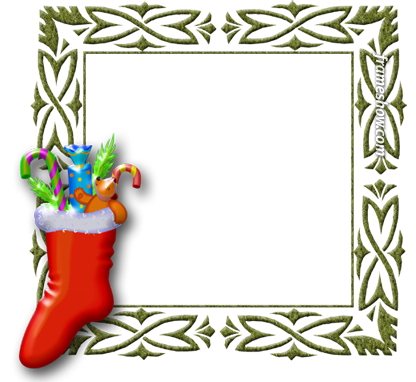 Santa Claus Socks Image Frame E-card - Santa Christmas Frame Png (416x382), Png Download