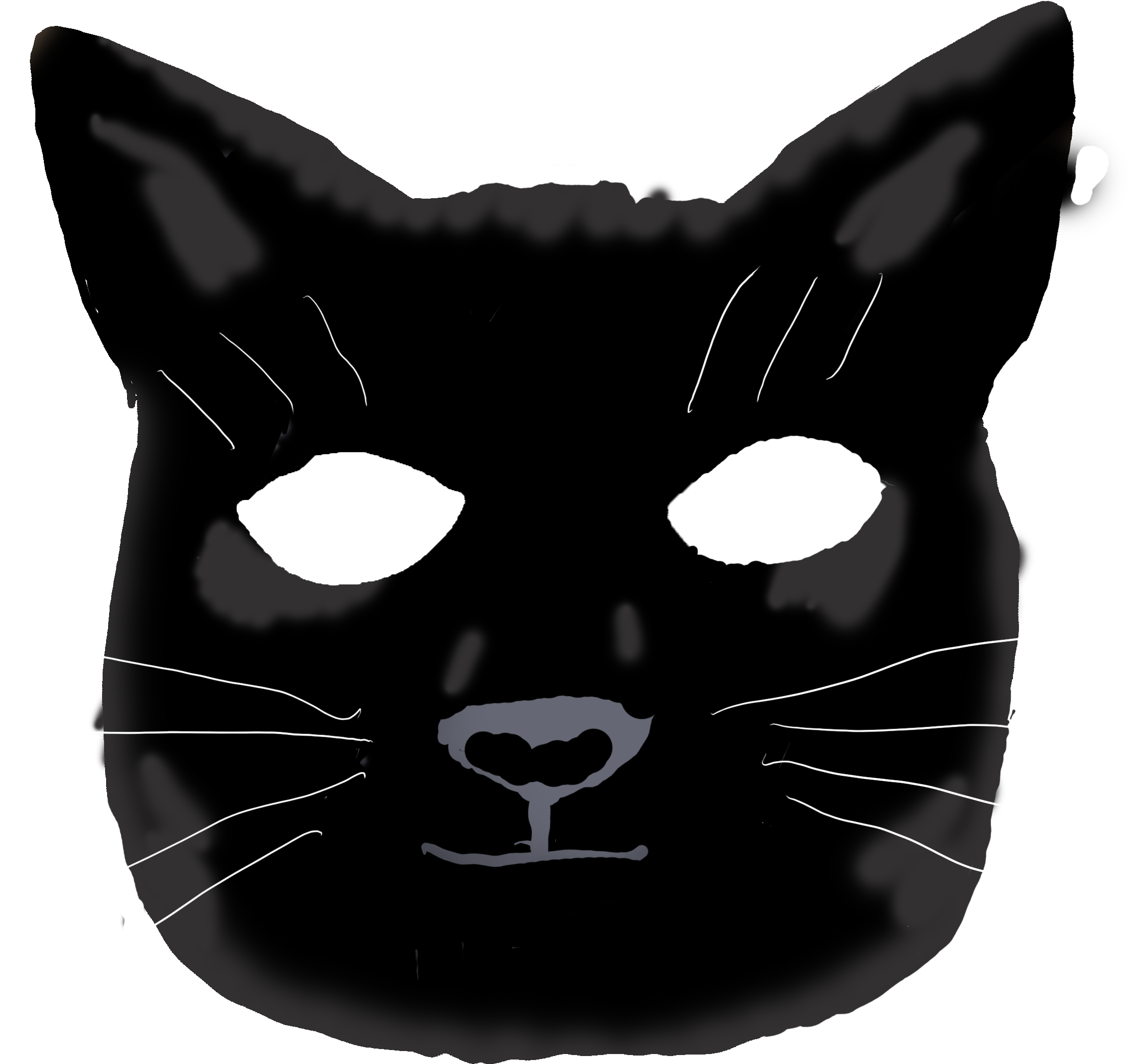 Finger Puppet Mouse - Black Cat (2346x2196), Png Download