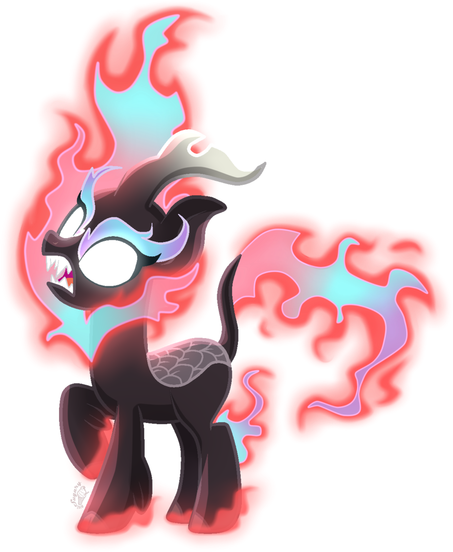 Sugaryicecreammlp, Blank Eyes, Female, Fire, Kirin, - My Little Pony: Friendship Is Magic (1024x1177), Png Download