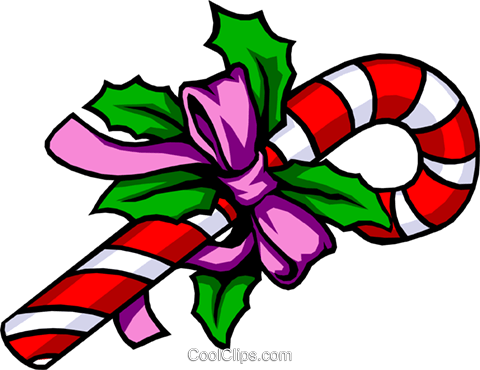 Christmas Candy Cane Royalty Free Vector Clip Art Illustration - Christmas Candy Cane Animated (480x370), Png Download