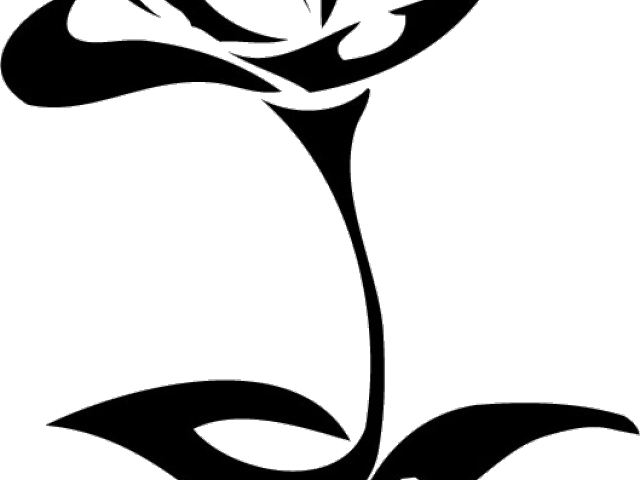 Flower Tattoo Png Transparent Images - Black And White Rose Png (640x480), Png Download