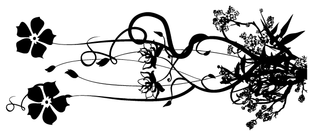 Black Flower Tattoo - Flower Tattoos Sticker (612x266), Png Download