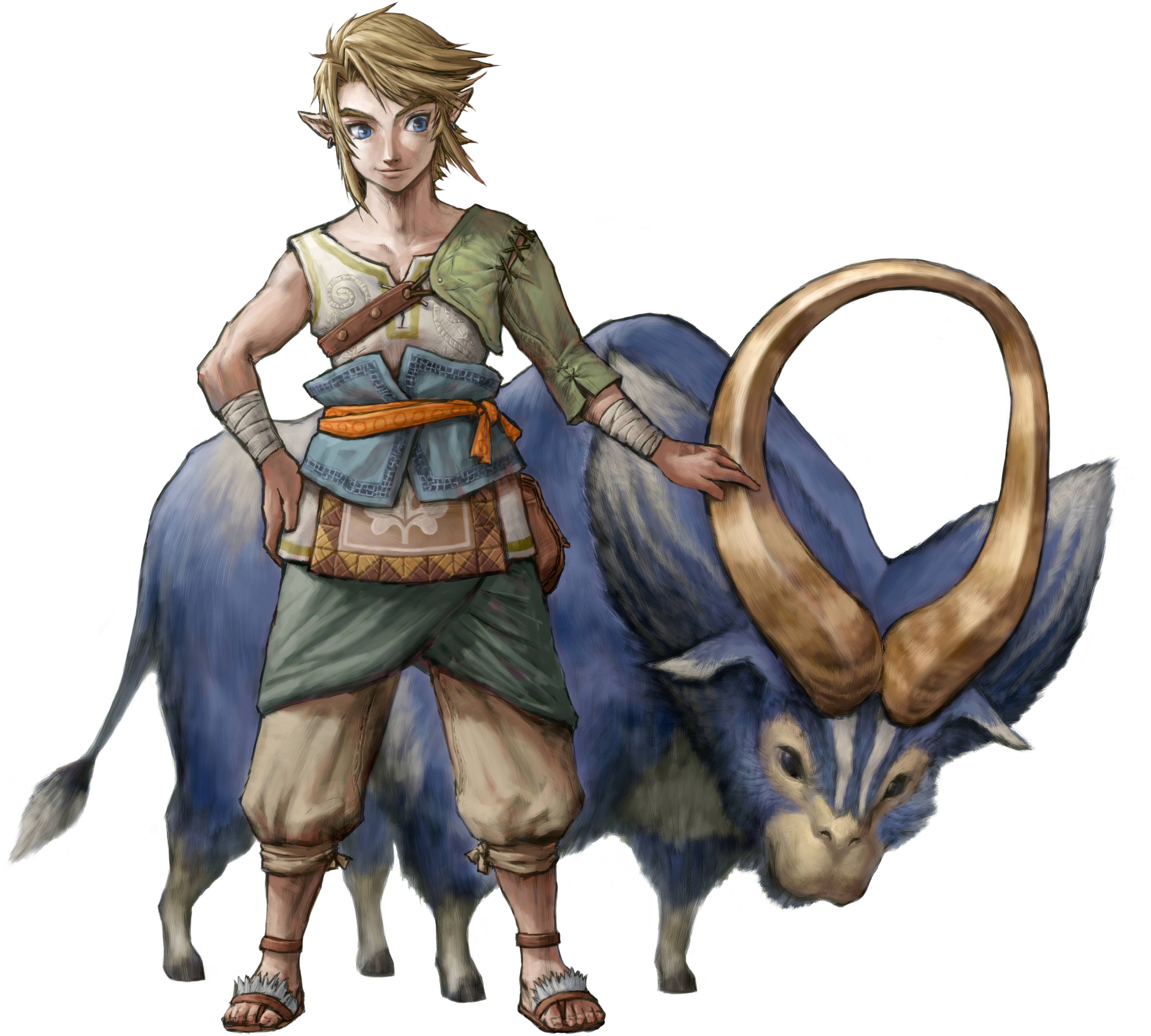 Ordon Goat - Link Twilight Princess Village (3190x2872), Png Download