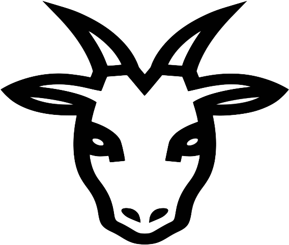 Horn Clipart Mountain Goat - Goat Head Png (768x582), Png Download