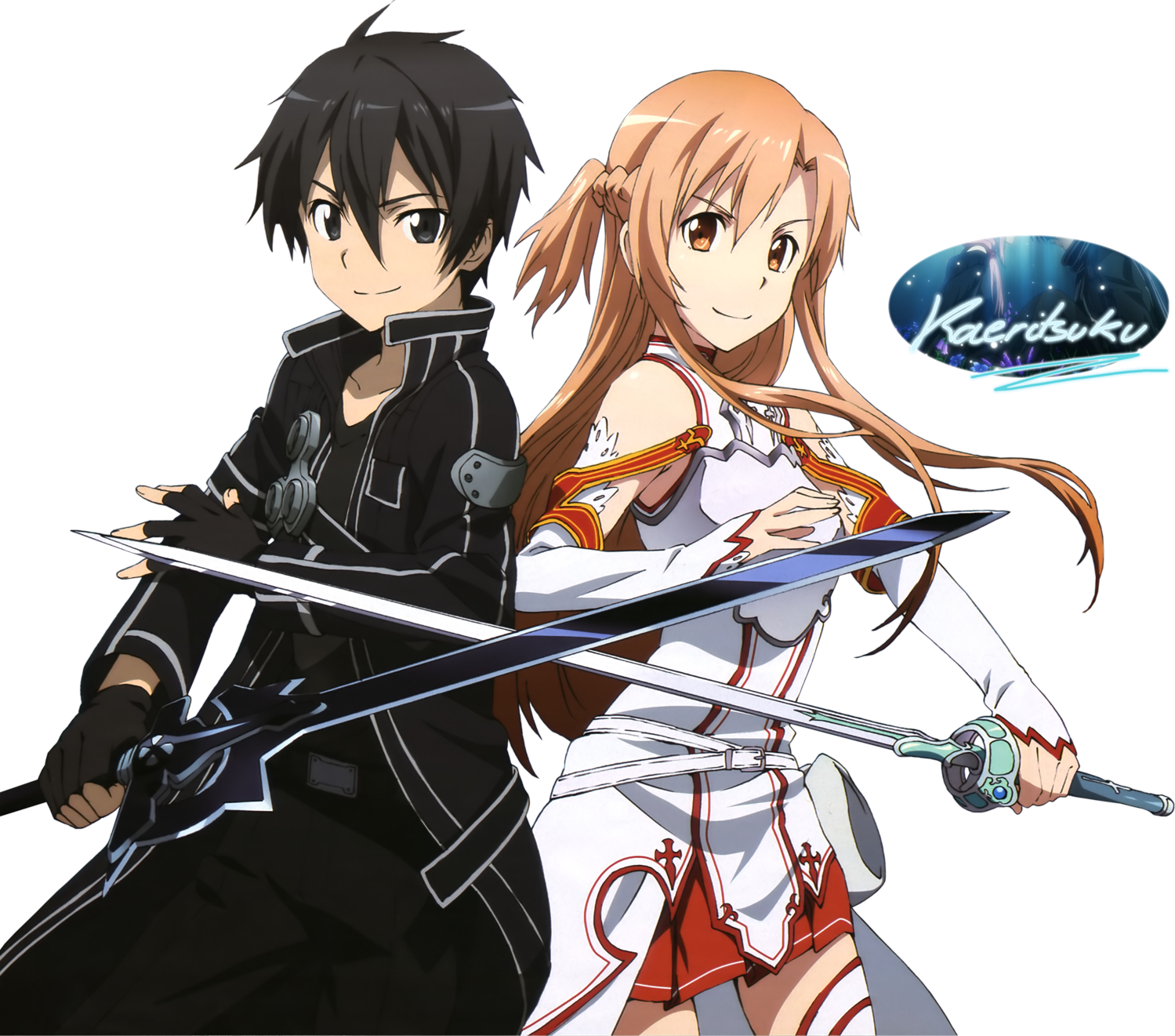 Sword Art Online Kirito Et Asuna (1499x1321), Png Download
