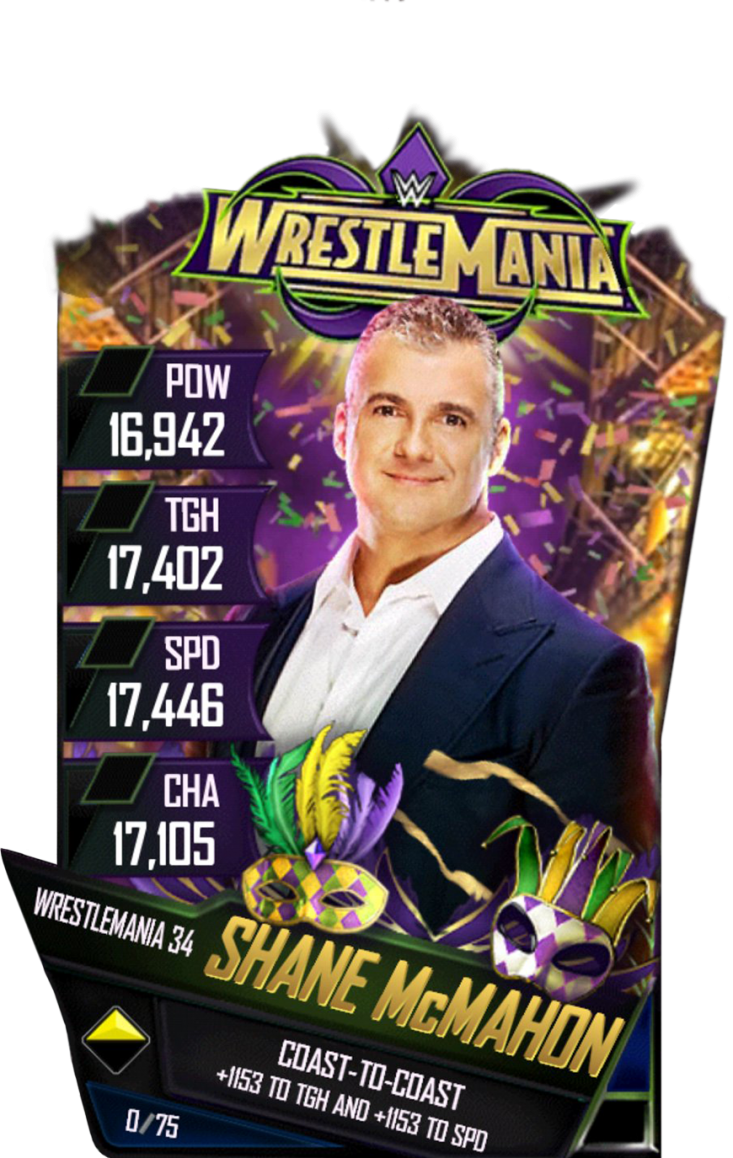 Shanemcmahon S4 19 Wrestlemania34 - Wwe Supercard Wrestlemania 34 Cards (733x1158), Png Download