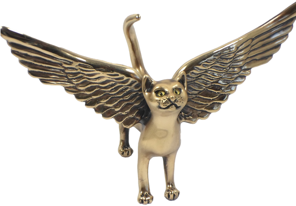 Standing Cat - Sculpture (600x500), Png Download