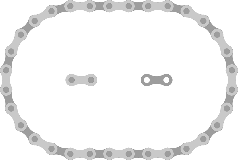 Free Bike Chain Links - Bike Chain Vector (800x538), Png Download