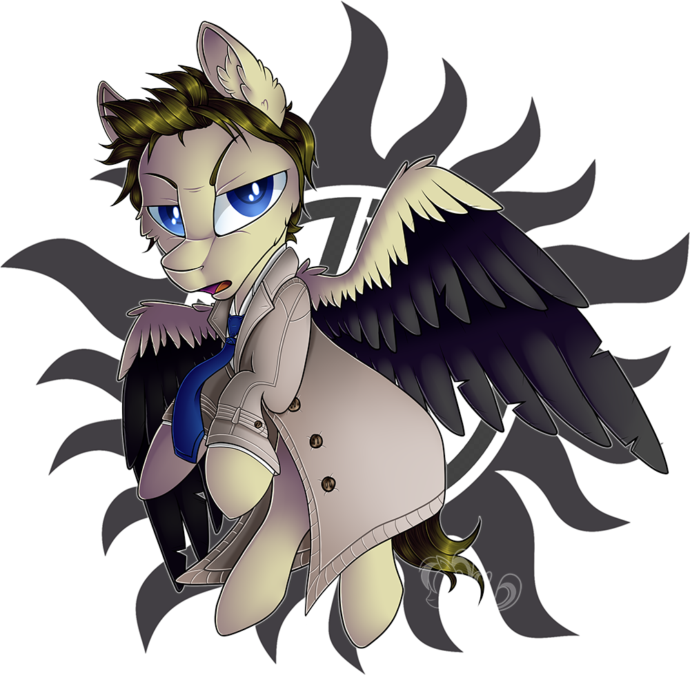 Mychelle, Castiel, Clothes, Colored Wings, Male, Multicolored - Supernatural Anti Possession Symbol (1000x979), Png Download