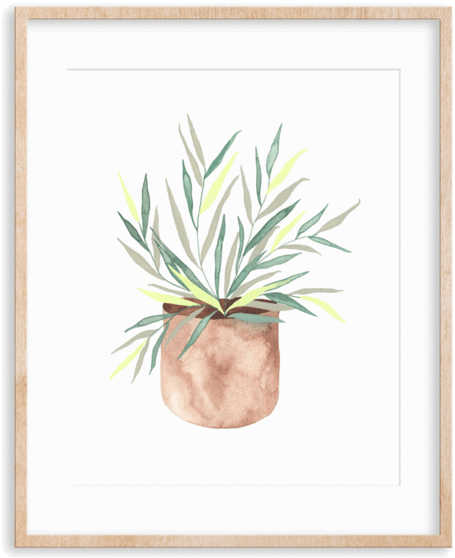 Needle Leaves Art Print - Watercolor Painting (1024x1024), Png Download