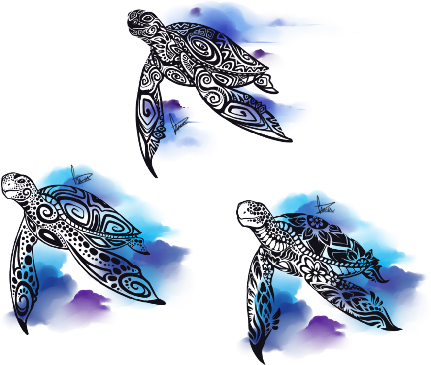 Tribal Black Sea Turtle By Lembuk - Sea Turtle (942x848), Png Download