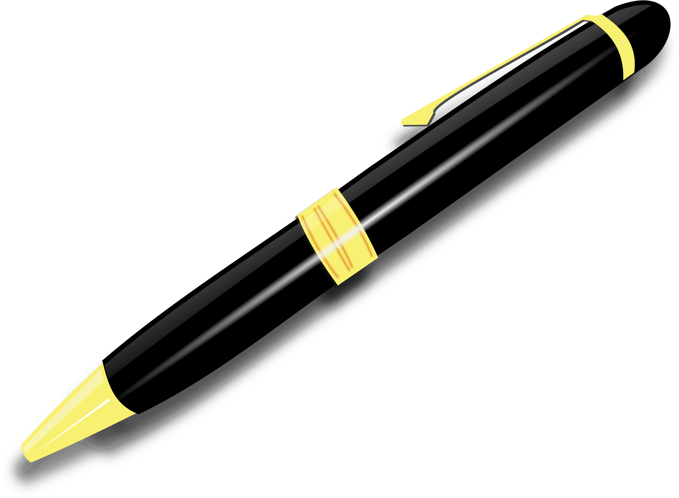 Black Pen Png Transparent - Clip Art Pen Png (2400x2400), Png Download