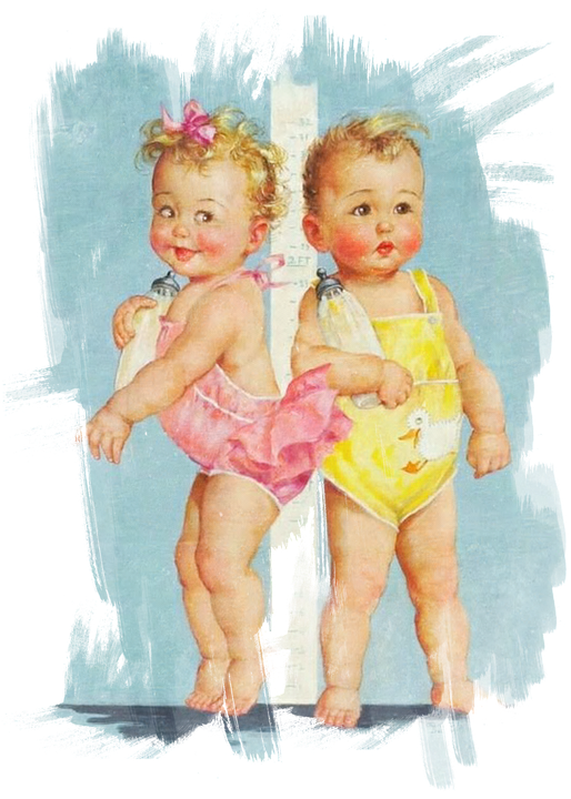Babies-1660345 960 - Vintage Boy Girl Twins (514x720), Png Download