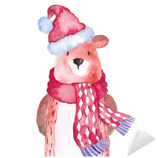 Bear Christmas Animals Winter Watercolor Hand-painted - Christmas Animals Watercolor (400x400), Png Download