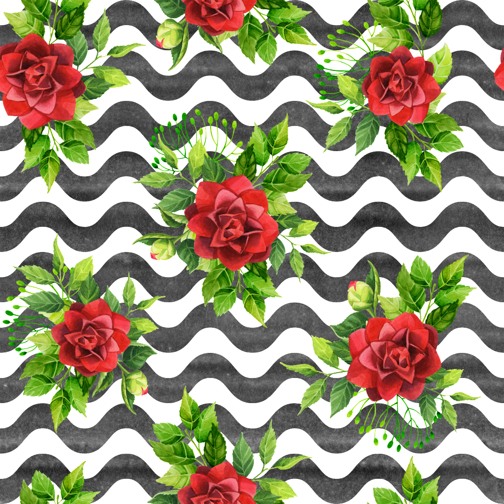 Floral Background On Water Ripple Wall - Waterproof Cover For Handbag (1024x1024), Png Download