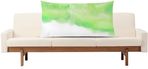 Bright Green Watercolor Abstract Art Rectangle Pillow - Studio Couch (500x500), Png Download