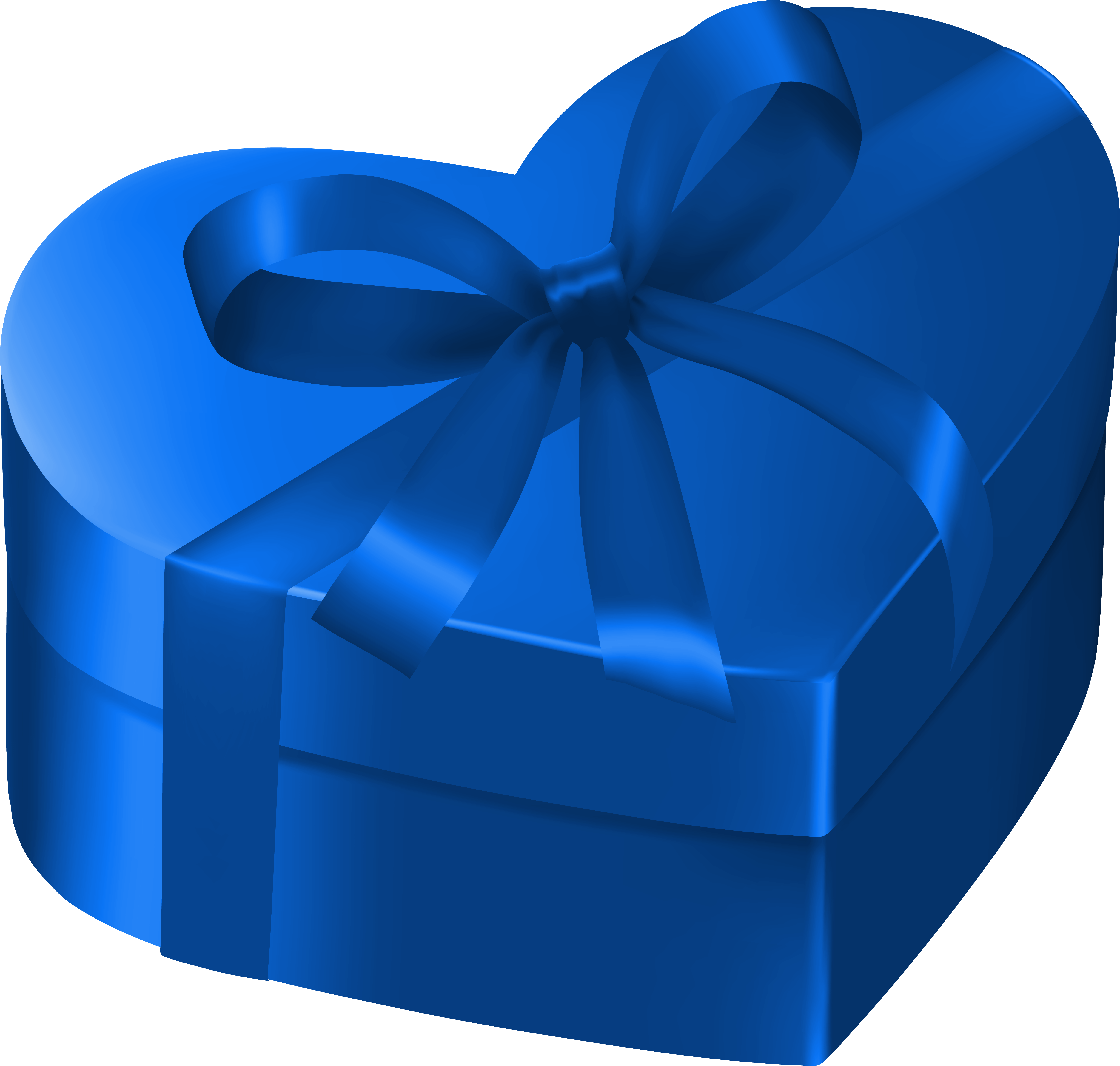 Blue Heart Gift Box Png Clipart Image - Blue (6128x5835), Png Download