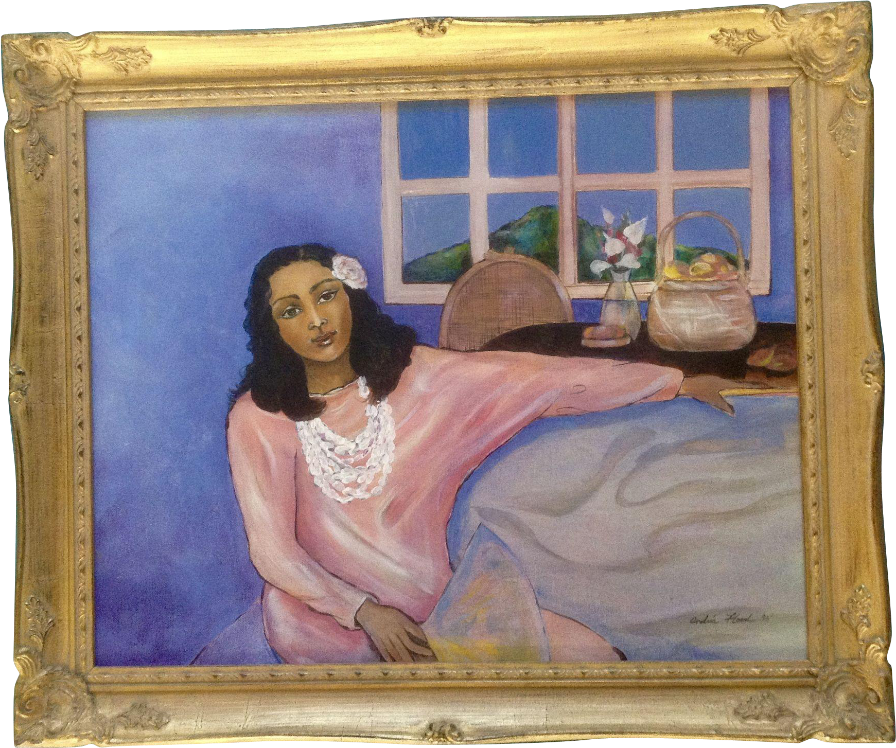 Andrea Hood, Polynesian Acrylic Painting Titled, Lelani - Picture Frame (1740x1740), Png Download