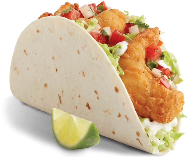 Food Heaven Awaits - Shrimp Tacos From Del Taco (600x600), Png Download