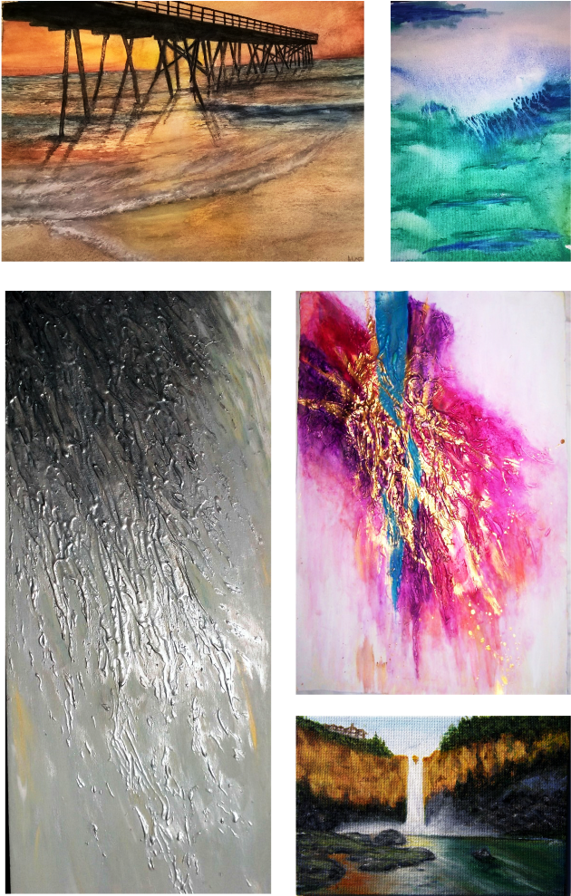 Her Watercolor And Acrylic Paintings Burst Across The - Painting (662x1024), Png Download